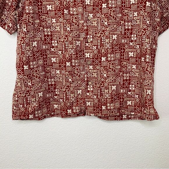 Eddie Bauer Linen Blend Men’s Size Large Hawaiian Button Down Shirt - Picture 5 of 12